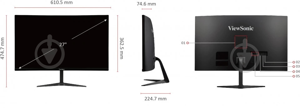 Монитор ViewSonic VX2718-PC-MHD 27" (VX2718-PC-MHD) - фото 6 Монитор ViewSonic VX2718-PC-MHD 27" (VX2718-PC-MHD) - фото 6