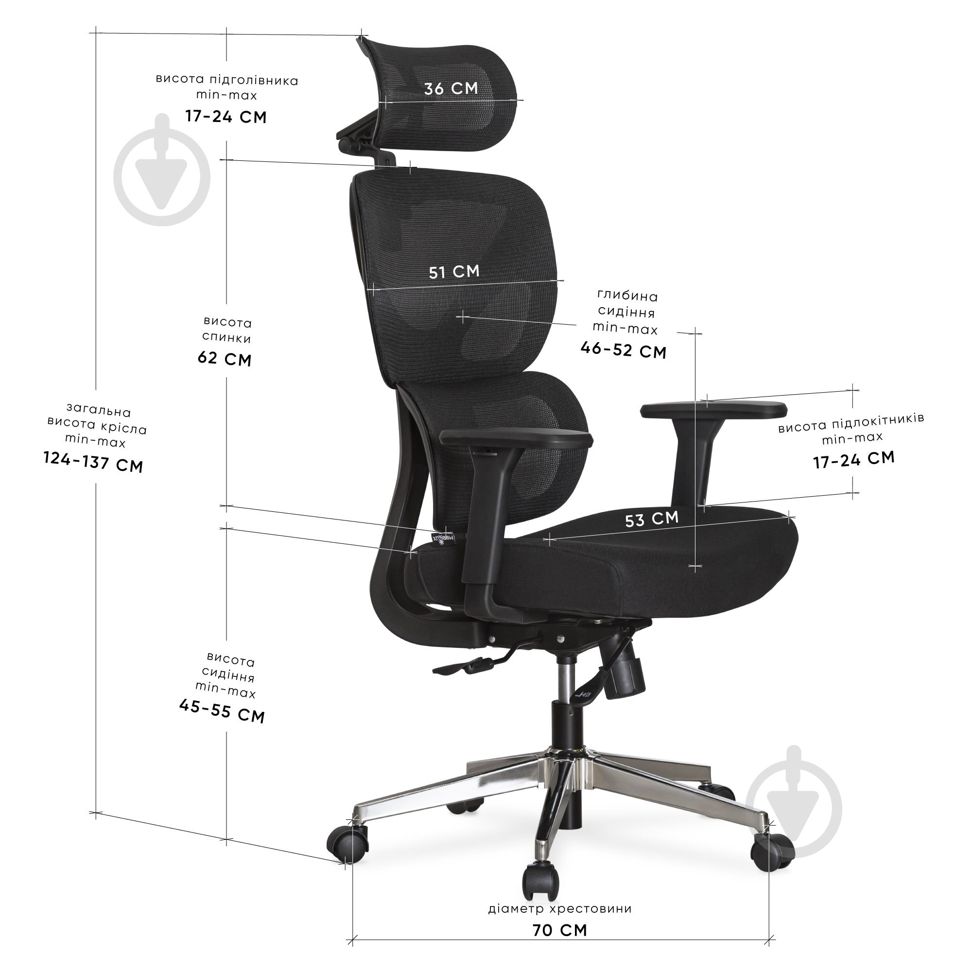 Кресло офисное Mealux D1 Air Fabric черный - фото 3