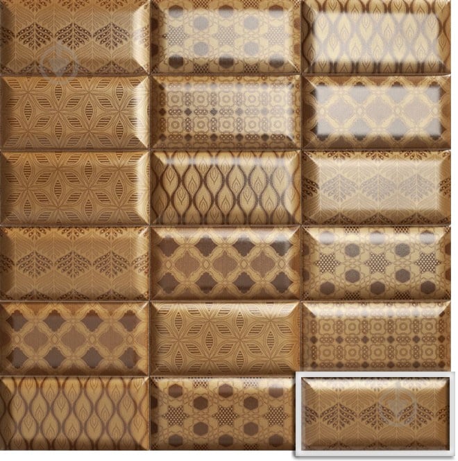 Плитка Mainzu Bumpy Gold 10x20 см - фото 1