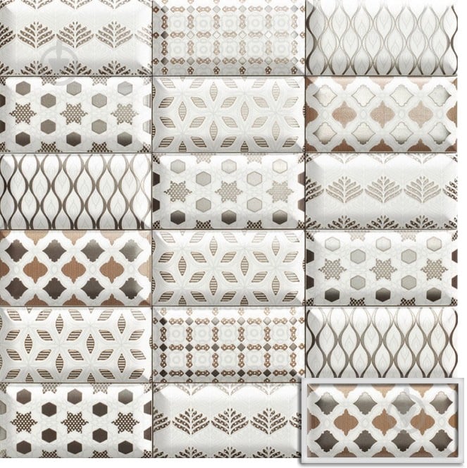 Плитка Mainzu Bumpy Luxor Metal 10x20 см - фото 1