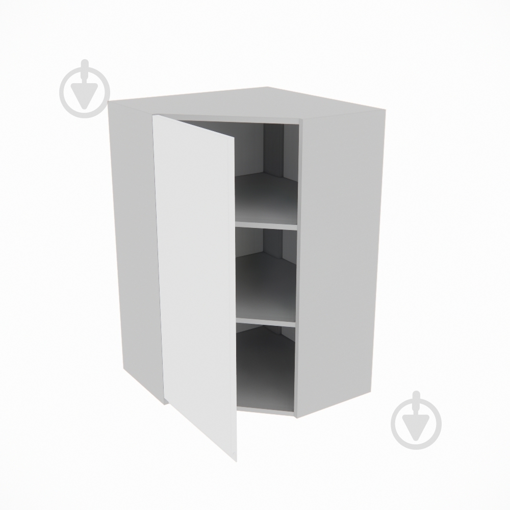 Шкаф Влада (60х60 (920)левая) белый шелк/пепельный Світ Меблів - фото 2 Шкаф Влада (60х60 (920)левая) белый шелк/пепельный Світ Меблів - фото 2