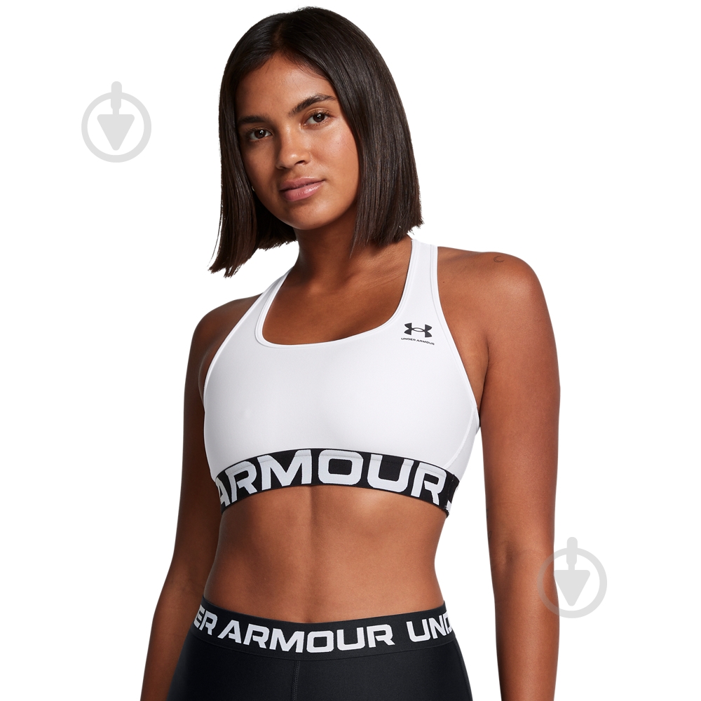 Бра Under Armour HG Mid Branded 1383544-100 р.M белый - фото 1