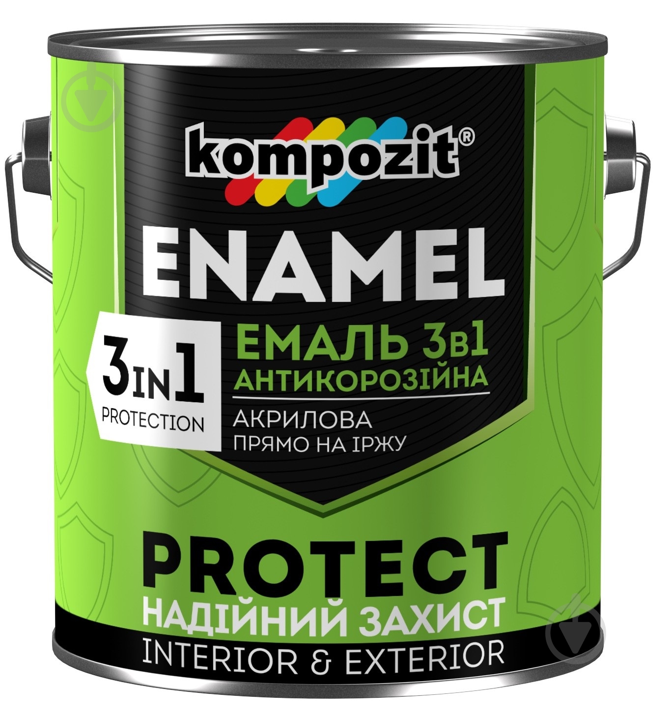 Эмаль Kompozit антикоррозионная 3 в 1 PROTECT RAL5010 синий шелковистый мат 2.7 кг - фото 2