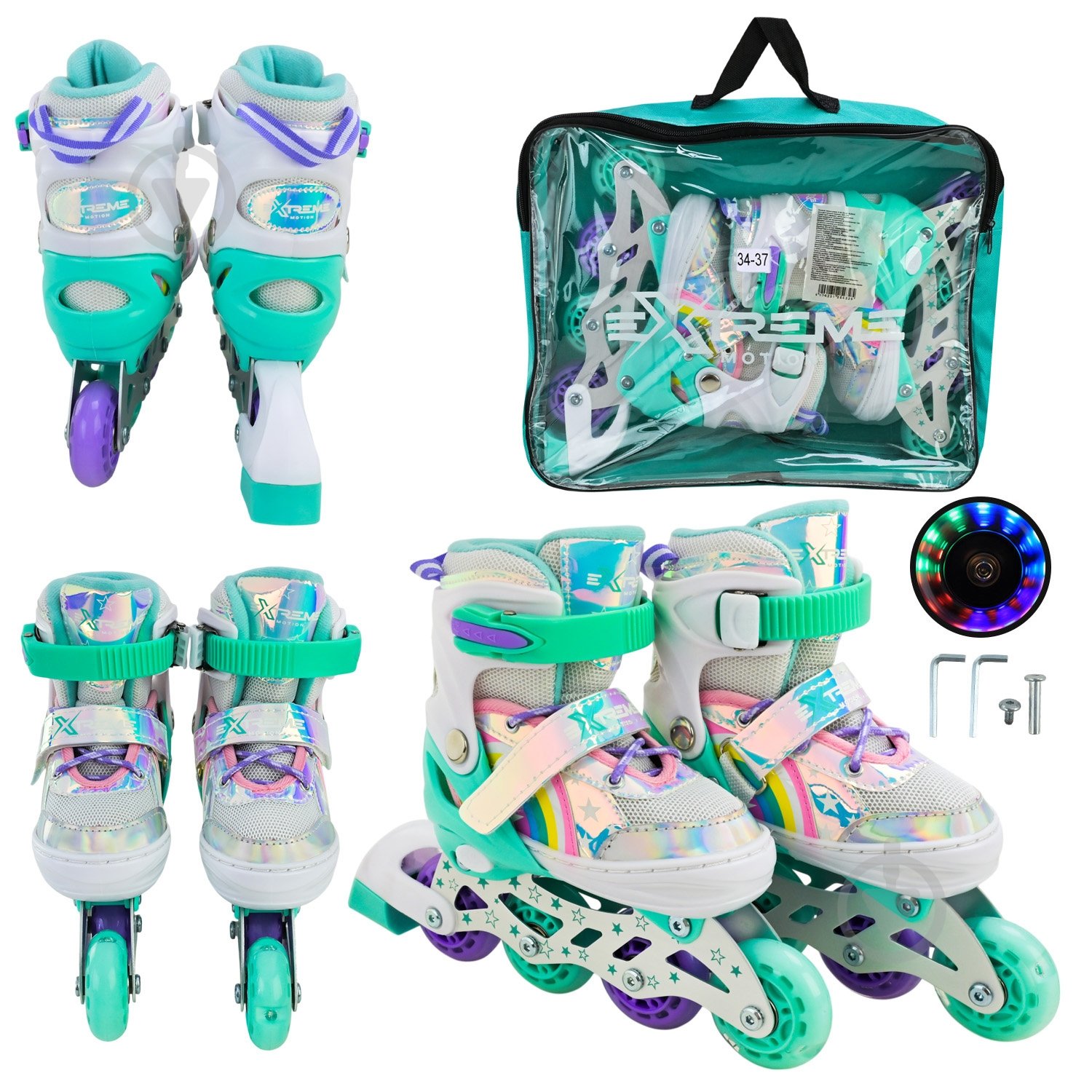 Роликовые коньки Shantou Extreme Motion M RL25431 р. 34-37 в ассортименте - фото 19 Роликовые коньки Shantou Extreme Motion M RL25431 р. 34-37 в ассортименте - фото 19