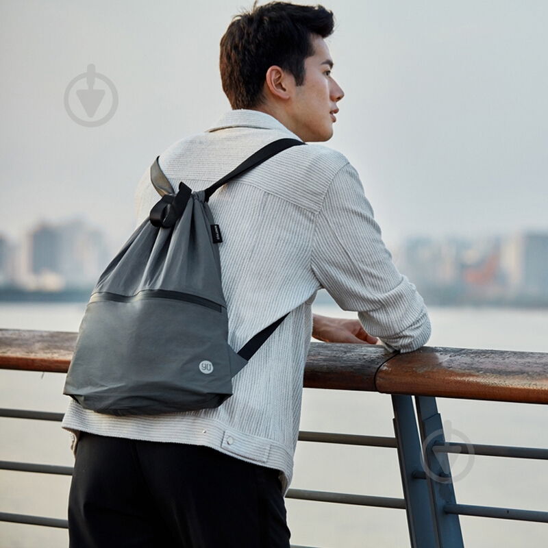 Рюкзак Ninetygo Lightweight Urban Drawstring Backpack Dark Grey - фото 5