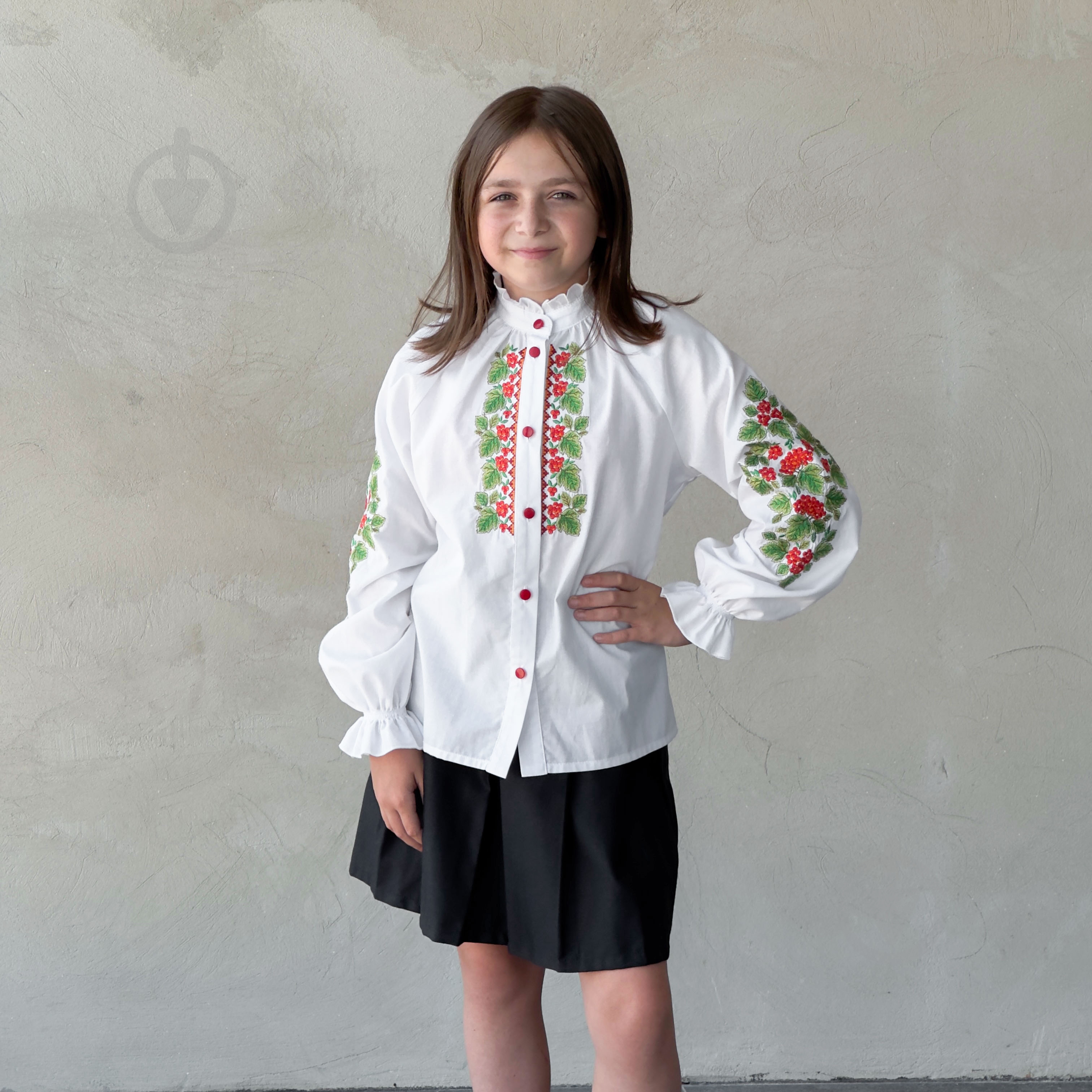 Вышиванка для девочек Эдельвика Калина р.110 белый 262-25/09 - фото 1 Вышиванка для девочек Эдельвика Калина р.110 белый 262-25/09 - фото 1