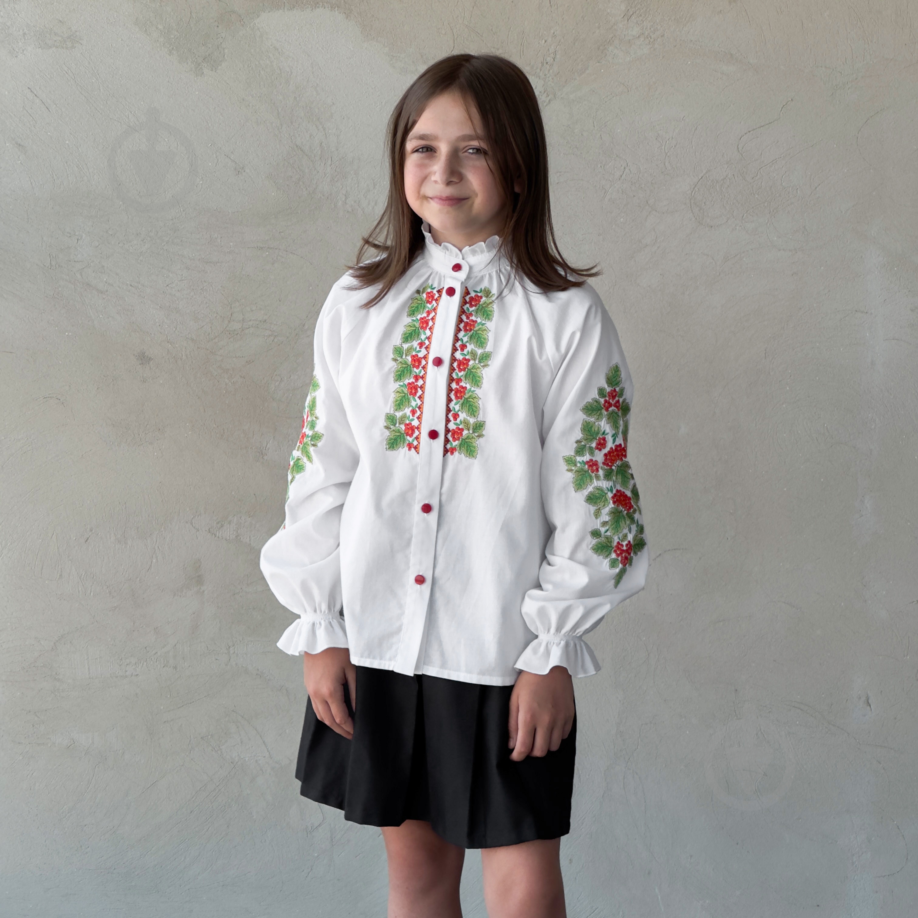 Вышиванка для девочек Эдельвика Калина р.146 белый 262-25/09 - фото 2 Вышиванка для девочек Эдельвика Калина р.146 белый 262-25/09 - фото 2