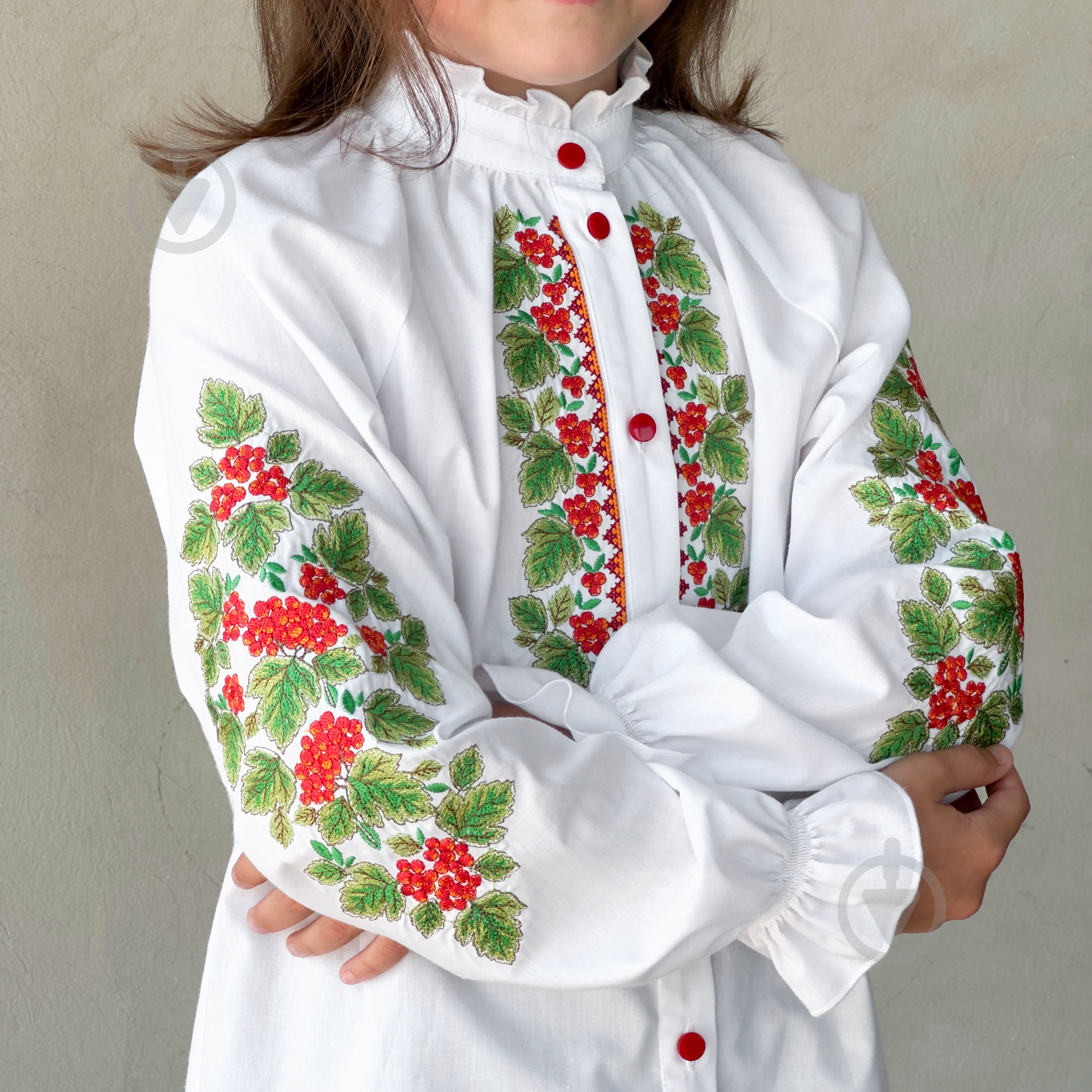 Вышиванка для девочек Эдельвика Калина р.134 белый 262-25/09 - фото 5 Вышиванка для девочек Эдельвика Калина р.134 белый 262-25/09 - фото 5