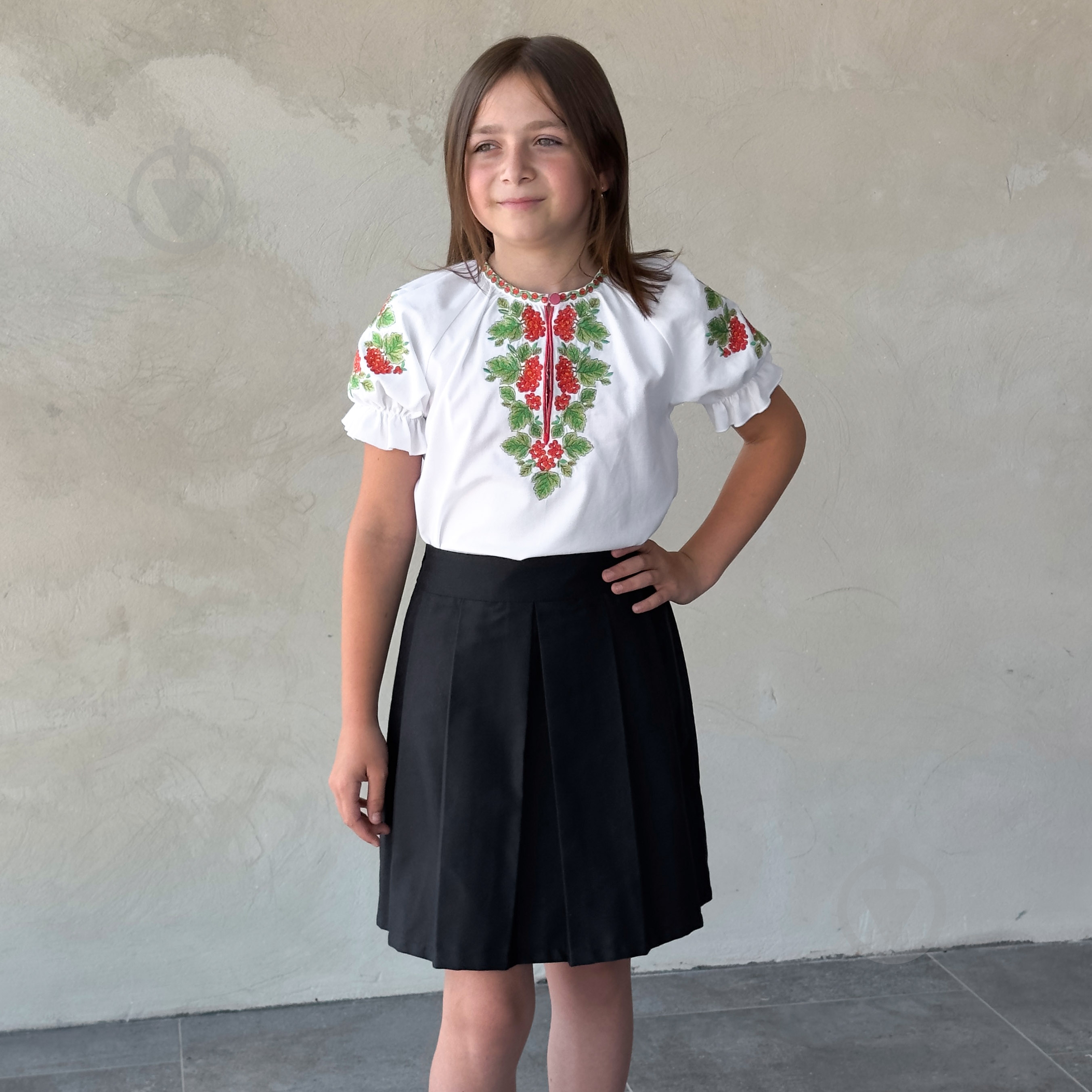 Вышиванка для девочек Эдельвика Калина р.122 белый 263-25/09 - фото 2 Вышиванка для девочек Эдельвика Калина р.122 белый 263-25/09 - фото 2