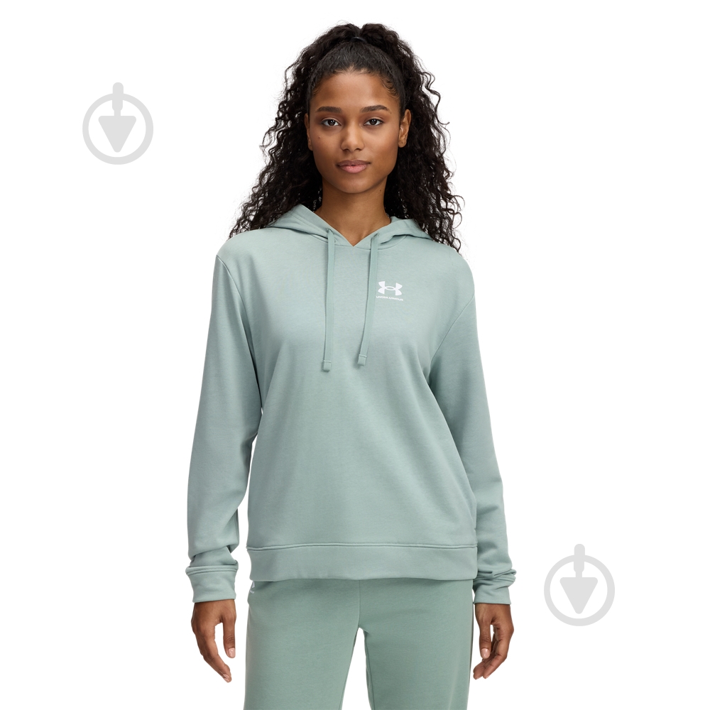 Джемпер Under Armour Rival Terry Hoodie 6005511-348 р.XS зеленый - фото 1 Джемпер Under Armour Rival Terry Hoodie 6005511-348 р.XS зеленый - фото 1