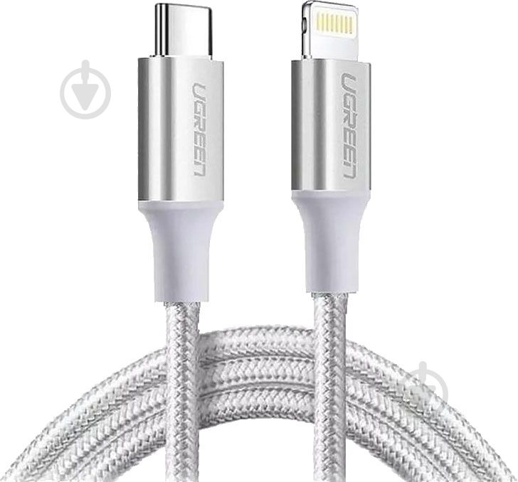 Кабель UGREEN Lightning To USB-C 2.0 MFi 1 м белый (US304/70523) - фото 1 Кабель UGREEN Lightning To USB-C 2.0 MFi 1 м белый (US304/70523) - фото 1