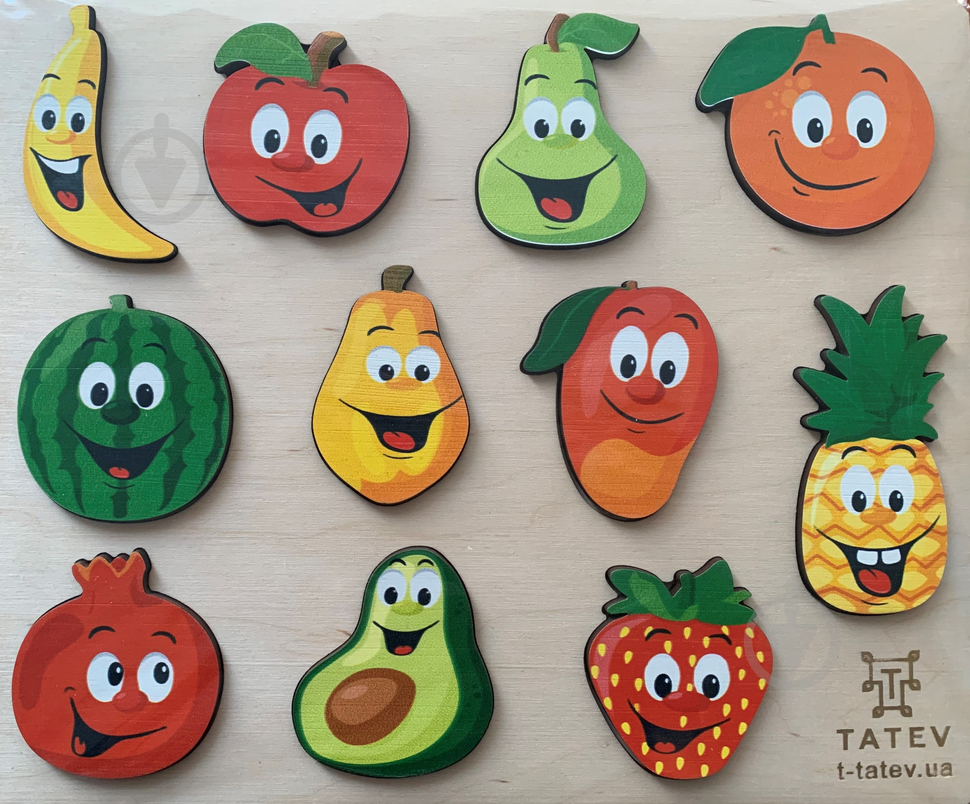 Пазлы деревянные Tatev "Фрукты" - фото 1 Пазлы деревянные Tatev "Фрукты" - фото 1