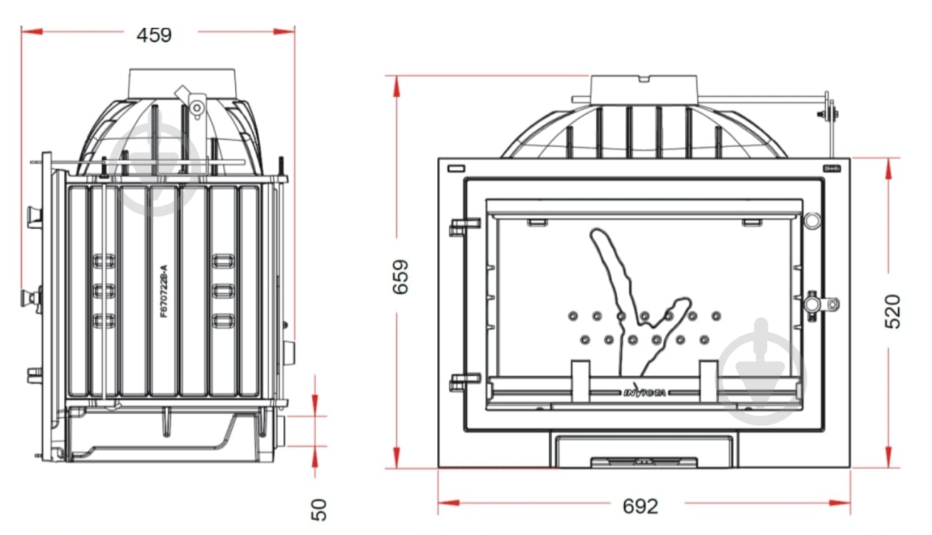 Топка для камина Invicta 700 F - фото 2 Топка для камина Invicta 700 F - фото 2