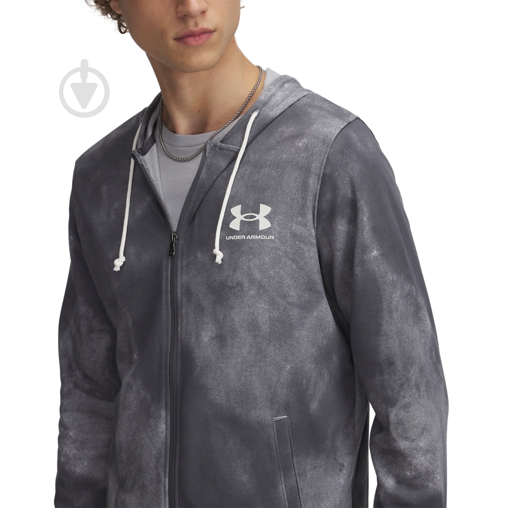 Джемпер Under Armour Rival Terry AOP FZ Q1 1390139-025 р.2XL сірий - фото 3