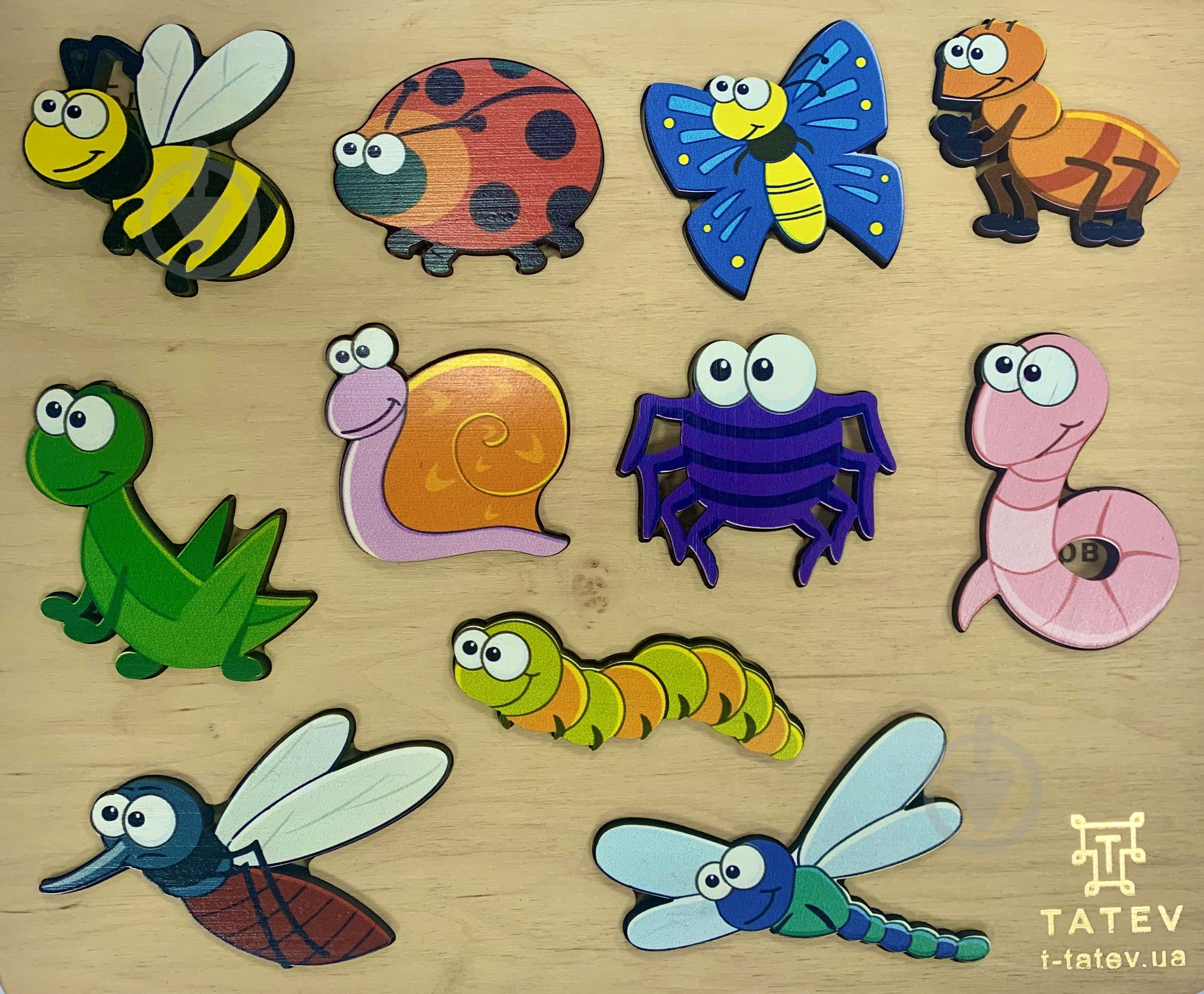 Пазлы деревянные Tatev "Насекомые" - фото 1 Пазлы деревянные Tatev "Насекомые" - фото 1