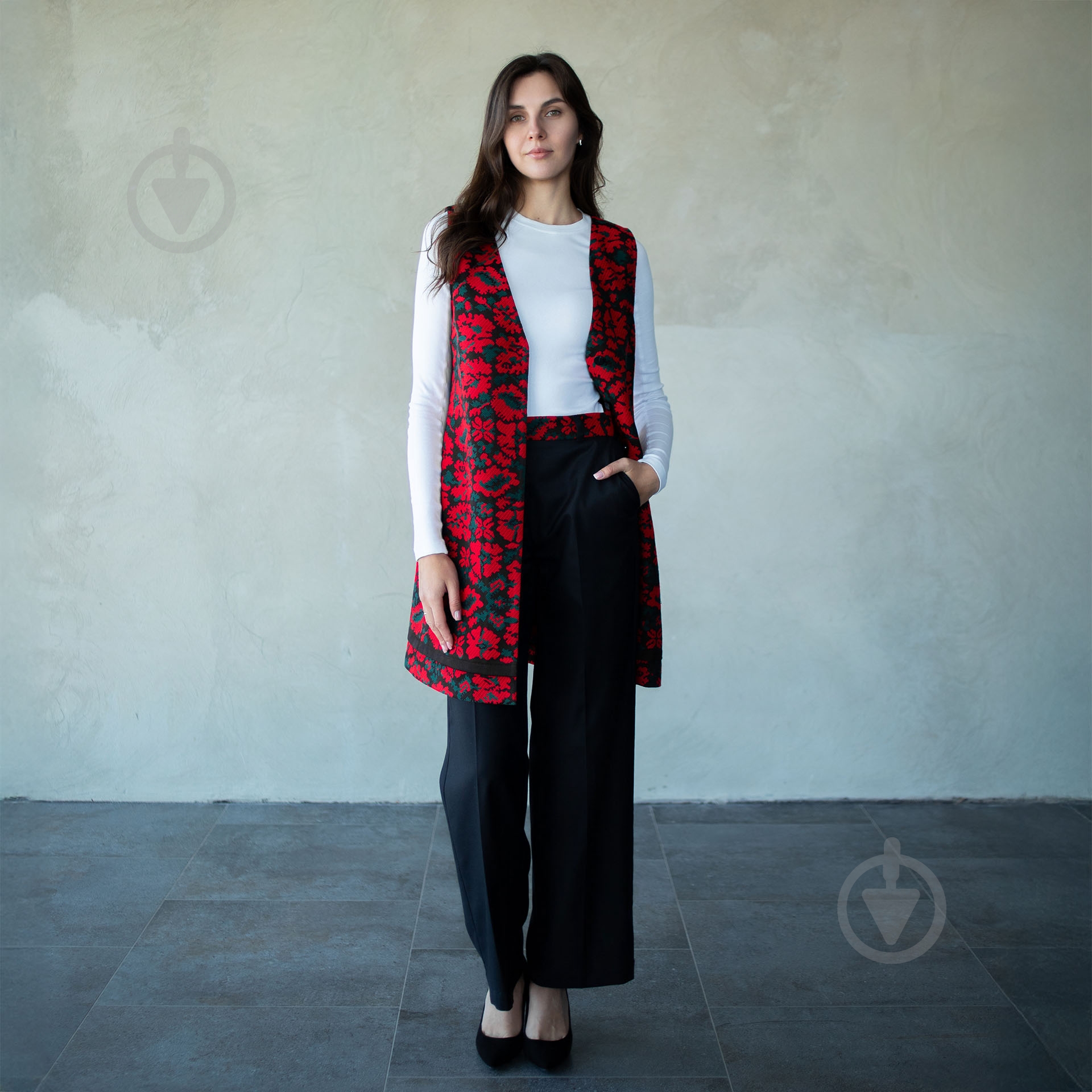 Сарафан Эдельвика 444-25/00 р. 36 (S/M) черный с красным - фото 3