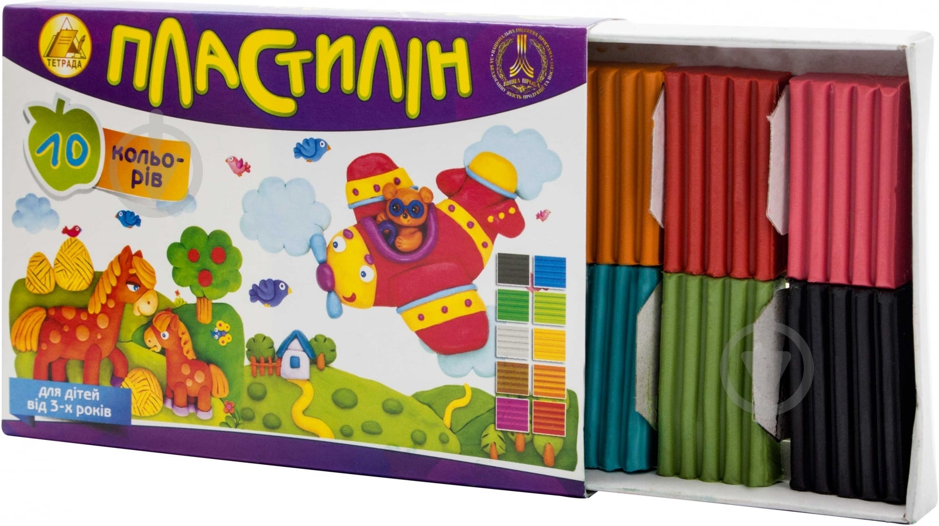 Пластилин Стандарт 10 цветов Тетрада - фото 2