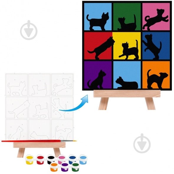 Картина по номерам Cats с мольбертом 15х15 см Rosa Start - фото 1 Картина по номерам Cats с мольбертом 15х15 см Rosa Start - фото 1