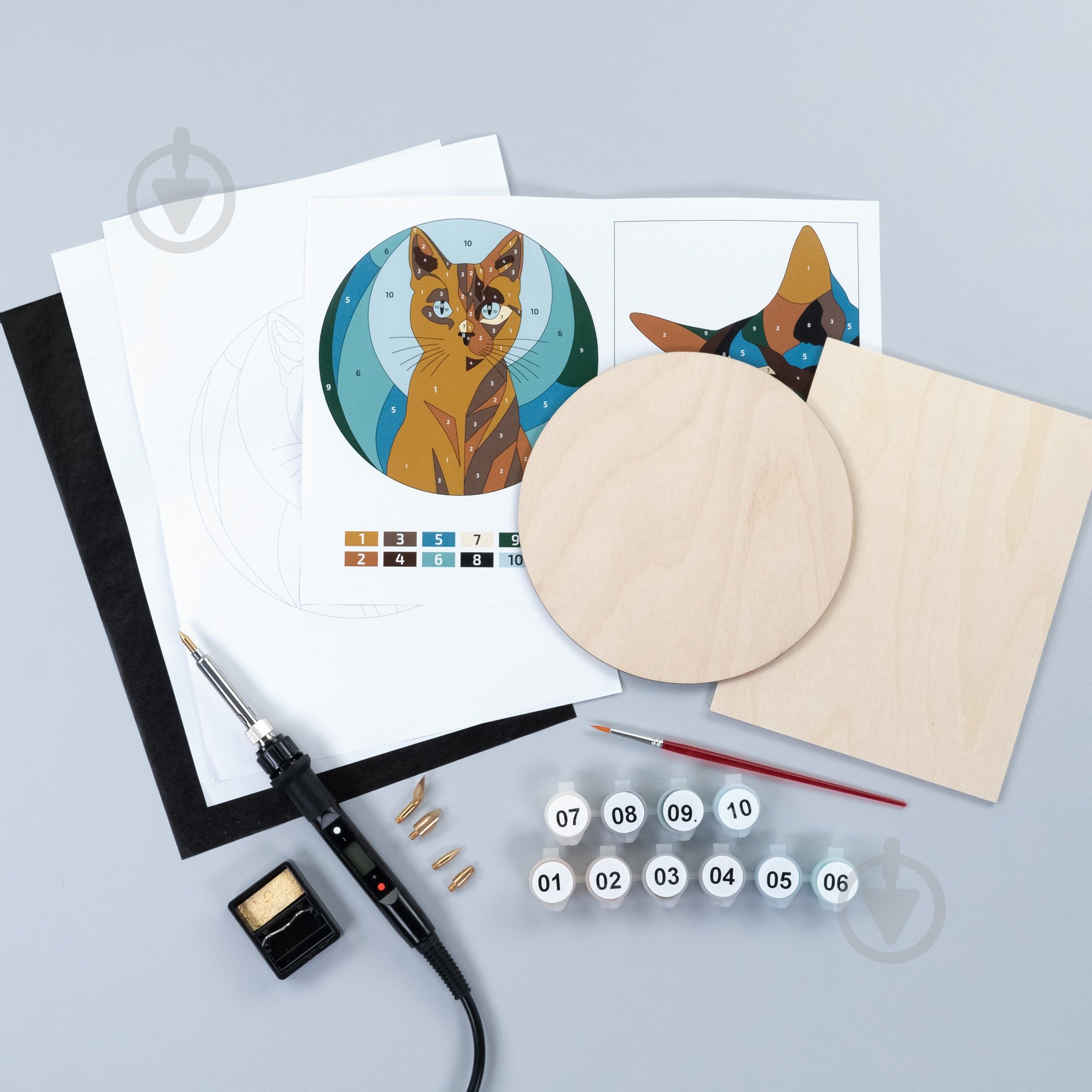 Набор для выжигания „Cats“ с красками Rosa Start - фото 3 Набор для выжигания „Cats“ с красками Rosa Start - фото 3