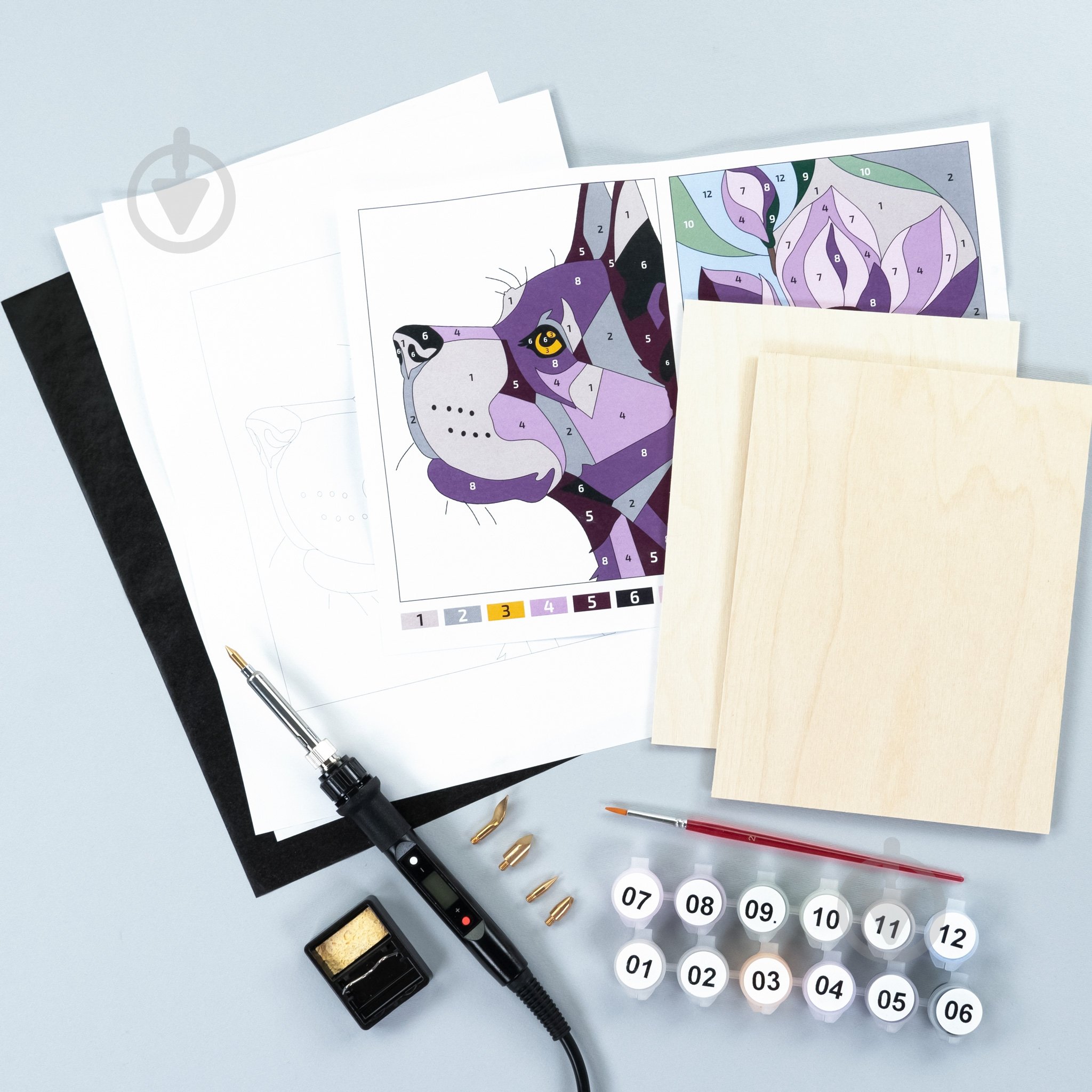 Набір для випалювання „Dog and Flower“ з фарбами Rosa Start - фото 4