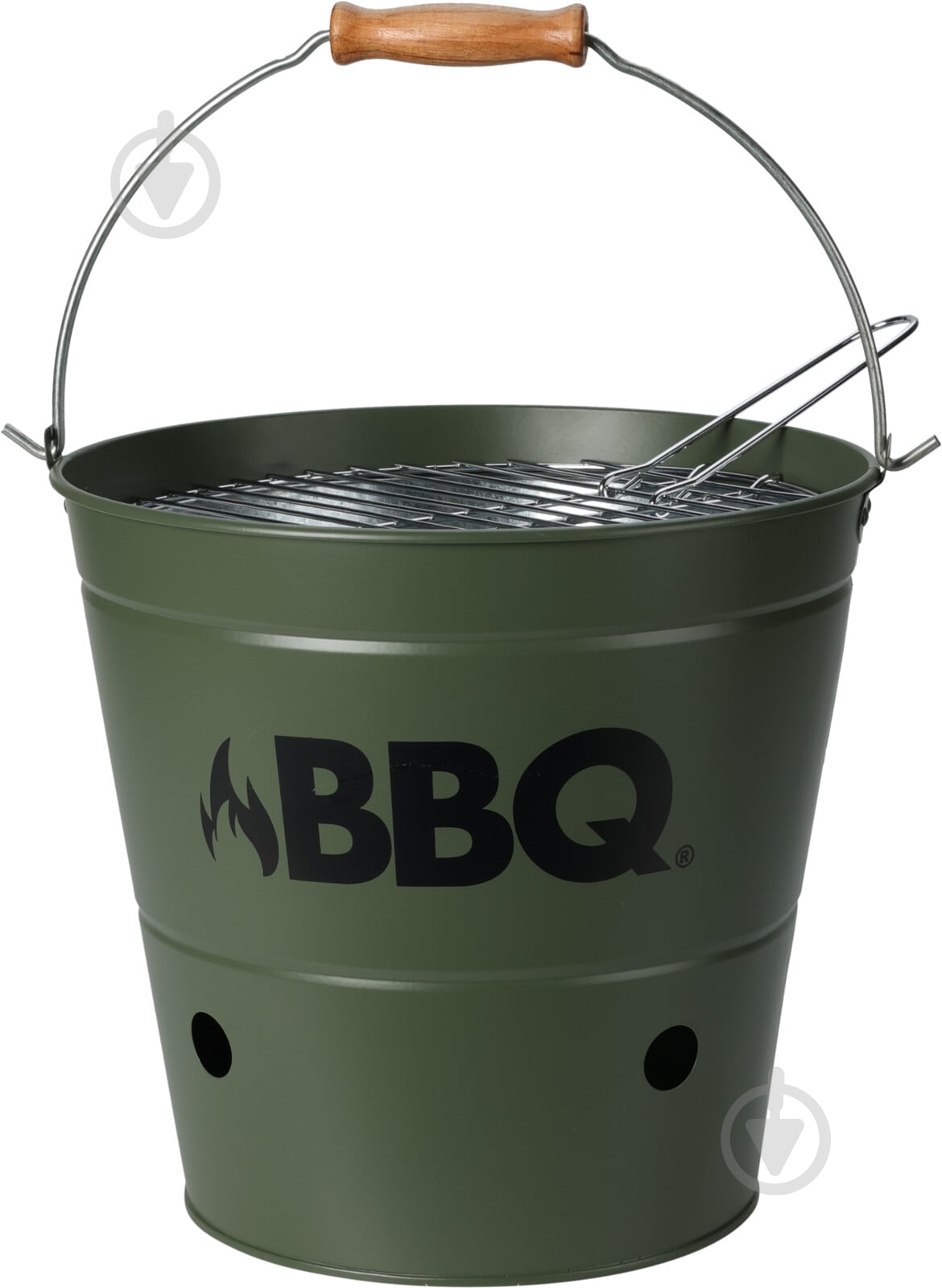Гриль-барбекю Koopman BBQ ведро зеленое 26 см - фото 1