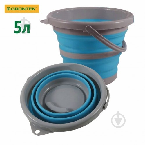 Ведро обычное Gruntek 5 л голубой/серый - фото 2 Ведро обычное Gruntek 5 л голубой/серый - фото 2