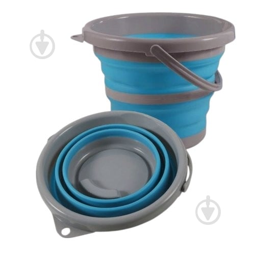 Ведро обычное Gruntek 5 л голубой/серый - фото 1 Ведро обычное Gruntek 5 л голубой/серый - фото 1