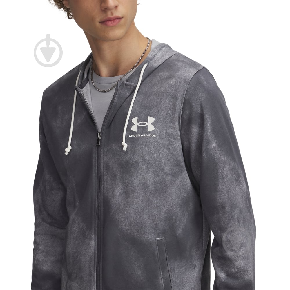 Джемпер Under Armour Rival Terry AOP FZ Q1 1390139-025 р.S-M сірий - фото 3