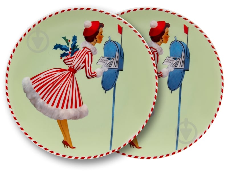 Набір тарілок обідніх Lefard Miss Christmas Green 20,5 см 2 шт. 924-890 - фото 1 Набір тарілок обідніх Lefard Miss Christmas Green 20,5 см 2 шт. 924-890 - фото 1