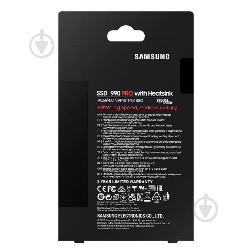 SSD-накопитель Samsung 990 PRO with Heatsink 1000GB M.2 PCI Express 4.0 x4 MLC (MZ-V9P1T0CW) - фото 6