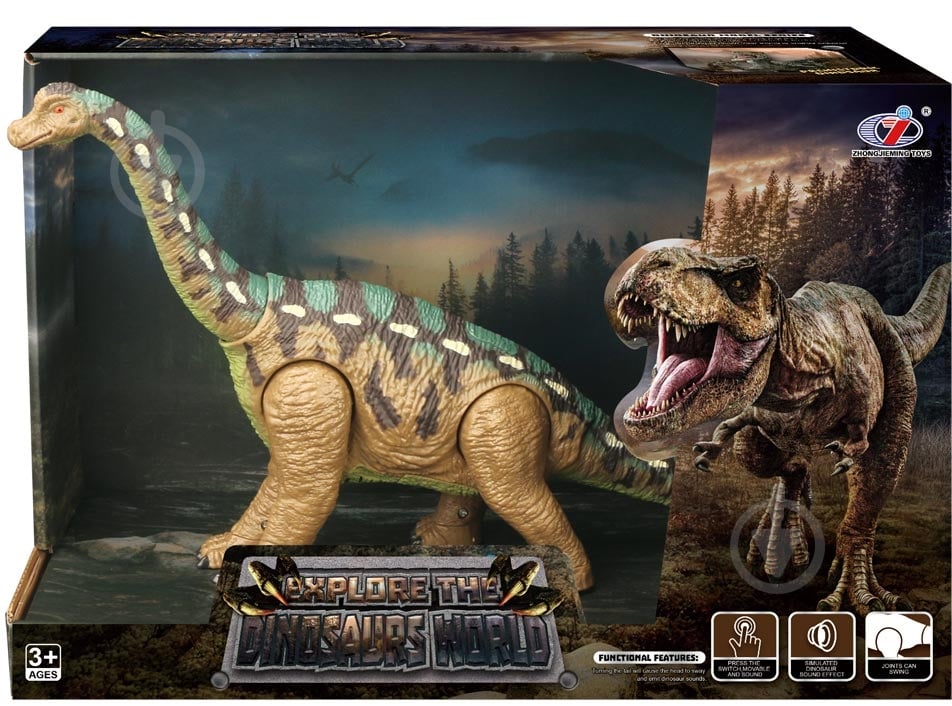 Игрушка ZHONGJIE Брахиозавр 34x8x22 см Q9899-F21 B - фото 2 Игрушка ZHONGJIE Брахиозавр 34x8x22 см Q9899-F21 B - фото 2