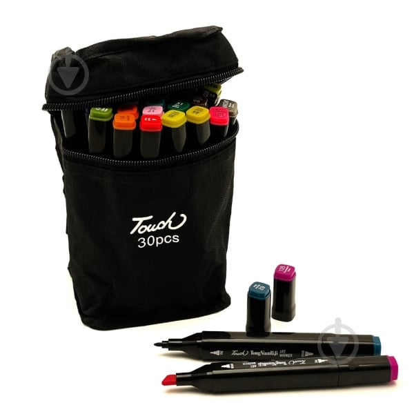 Набор перманентных маркеров Brushme двусторонних на спиртовой основе 30 шт. MPTT30 - фото 1