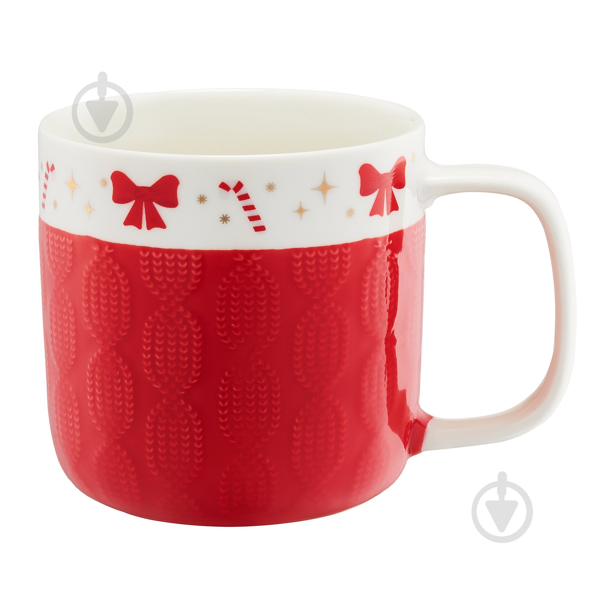 Чашка Ambition Scarf 370 мл червона з білим - фото 1 Чашка Ambition Scarf 370 мл червона з білим - фото 1