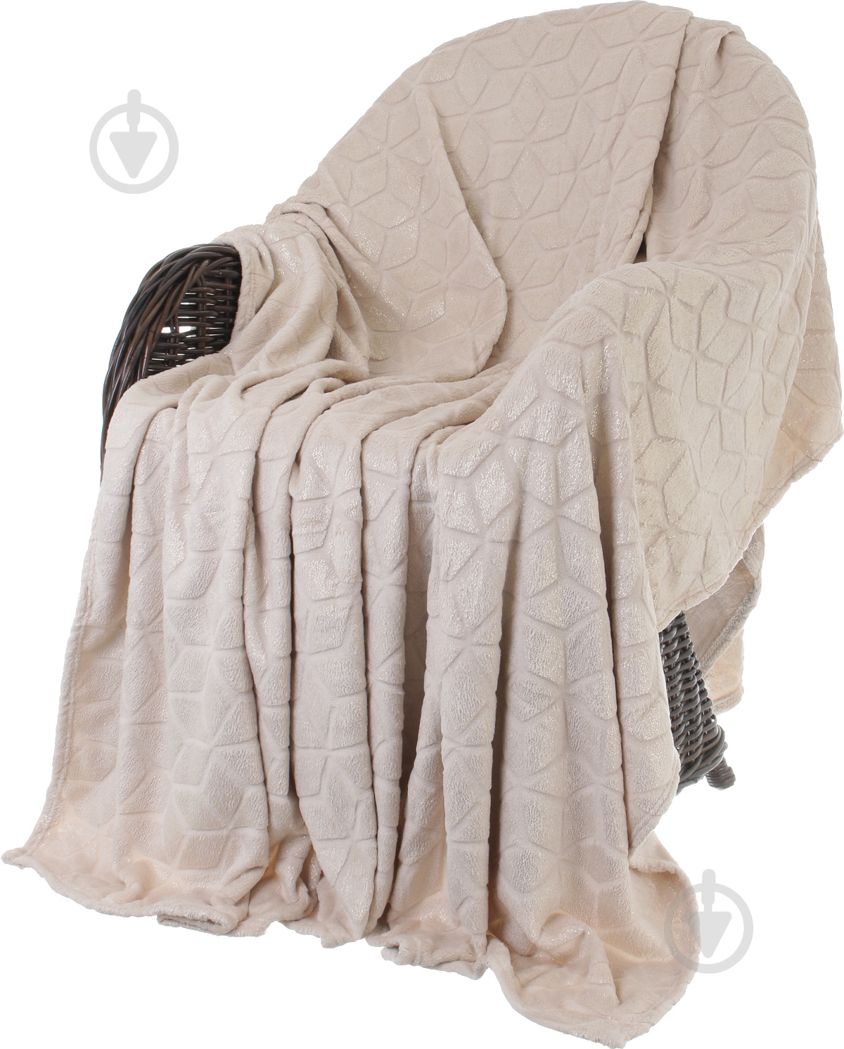 Плед Basic Shine Rhombus 200x220 см айвори La Nuit - фото 1 Плед Basic Shine Rhombus 200x220 см айвори La Nuit - фото 1