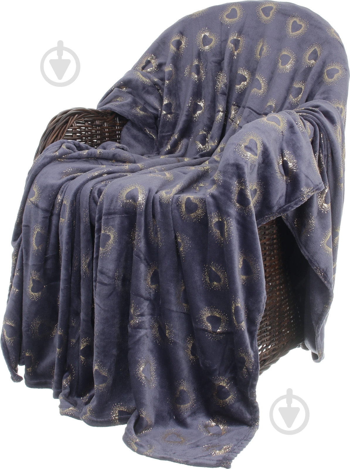 Плед Basic Shine Hearts 200x220 см синий La Nuit - фото 1