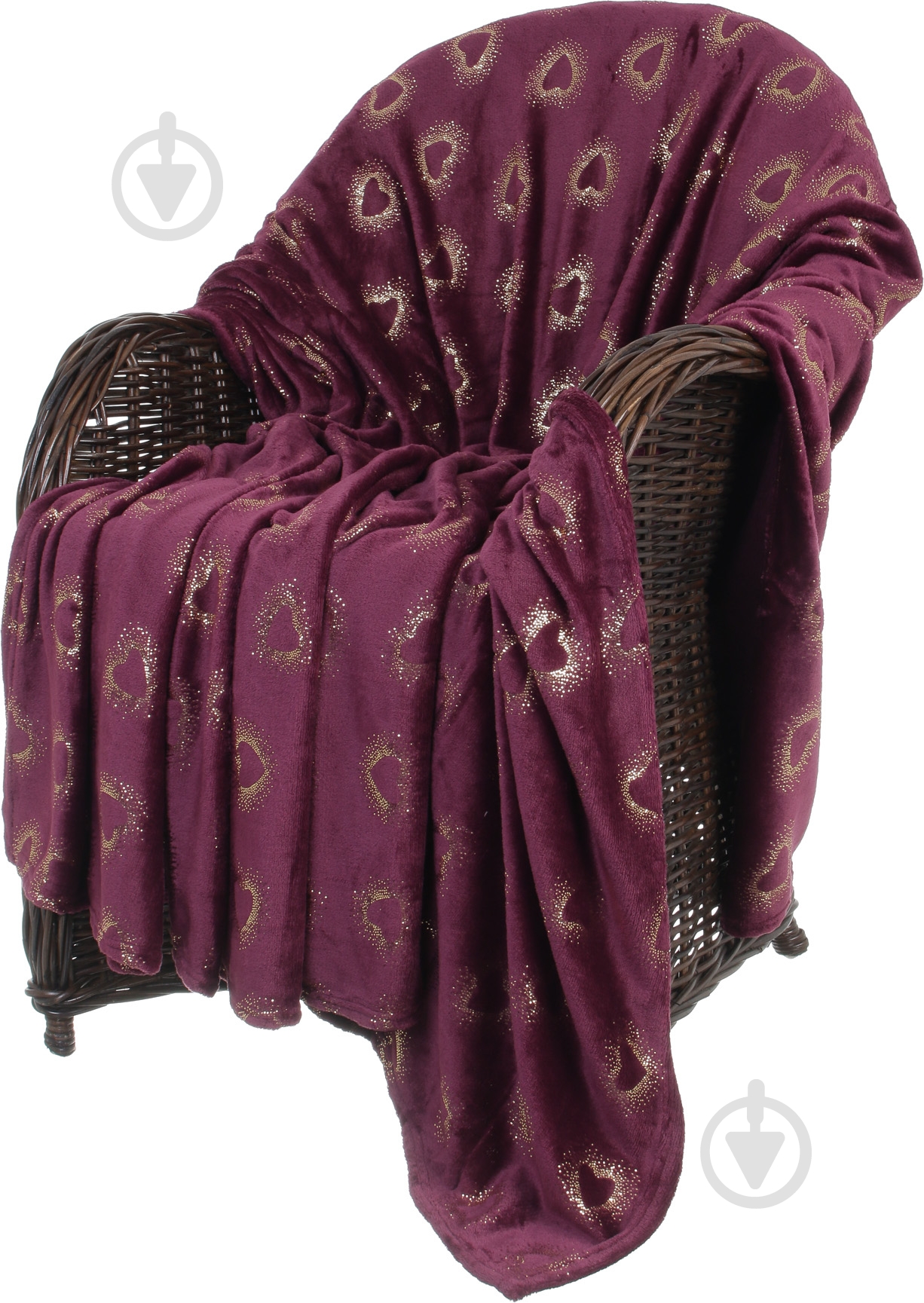 Плед Basic Shine Hearts 200x220 см Бордо La Nuit - фото 1 Плед Basic Shine Hearts 200x220 см Бордо La Nuit - фото 1