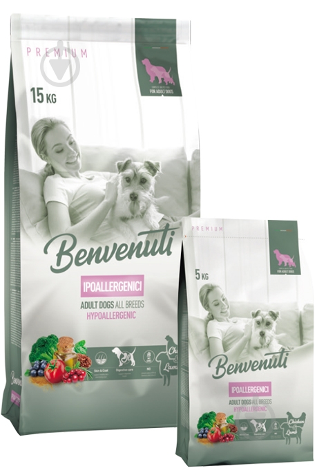 Корм для собак для усіх порід BENVENUTI Ipoallergenci з куркою та телятиною 5 кг - фото 1