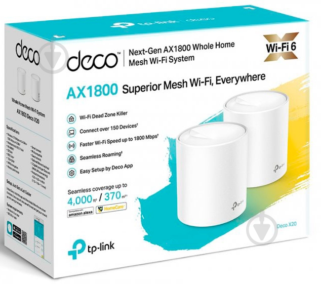 Маршрутизатор TP-Link (DECO-X20-2-PACK) Deco X20 2PK - фото 3 Маршрутизатор TP-Link (DECO-X20-2-PACK) Deco X20 2PK - фото 3