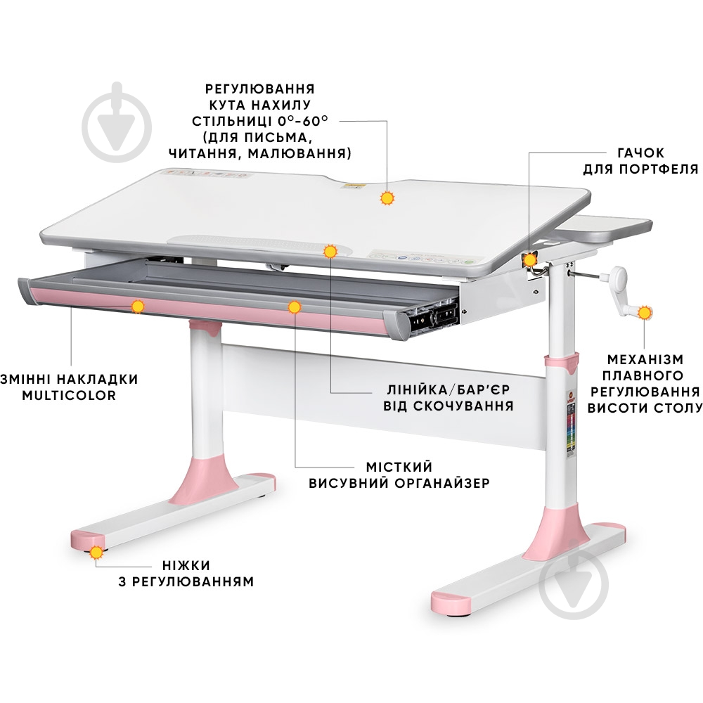 Детский стол Mealux Edmonton BD-610 W/MC + PN Lite - фото 2 Детский стол Mealux Edmonton BD-610 W/MC + PN Lite - фото 2
