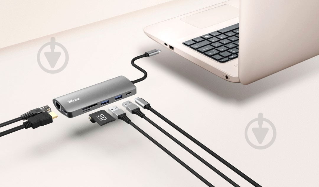 USB-хаб Trust Dalyx 7-IN-1 USB-C Aluminium - фото 9