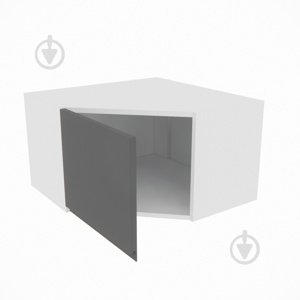 Шкаф Влада (А 60х60 (320)левая) графит/белый Світ Меблів - фото 2 Шкаф Влада (А 60х60 (320)левая) графит/белый Світ Меблів - фото 2