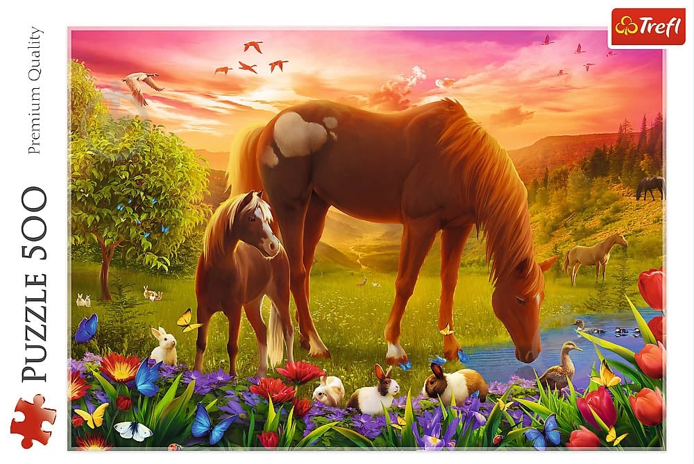 Пазл Trefl Лошади на лугу 37451 - фото 2 Пазл Trefl Лошади на лугу 37451 - фото 2