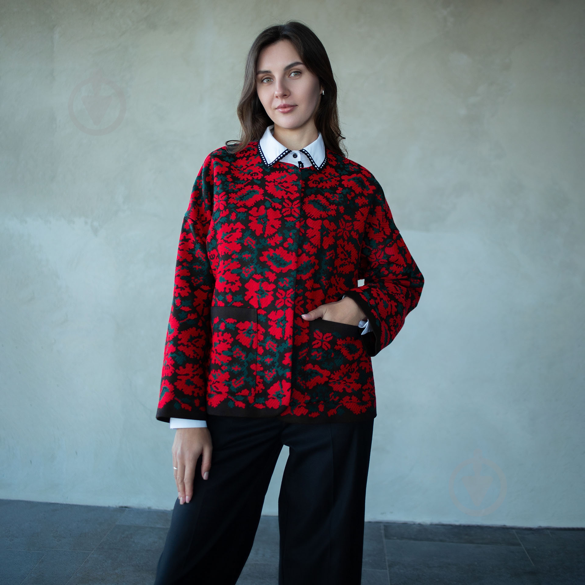 Жакет Эдельвика 445-25/00 р.44 черный с красным - фото 2 Жакет Эдельвика 445-25/00 р.44 черный с красным - фото 2