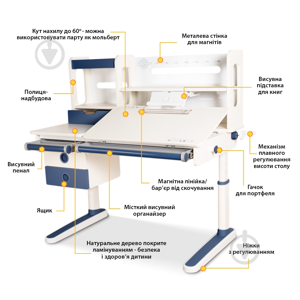 Детский стол Mealux Oxford BD-930 BL Max - фото 7 Детский стол Mealux Oxford BD-930 BL Max - фото 7