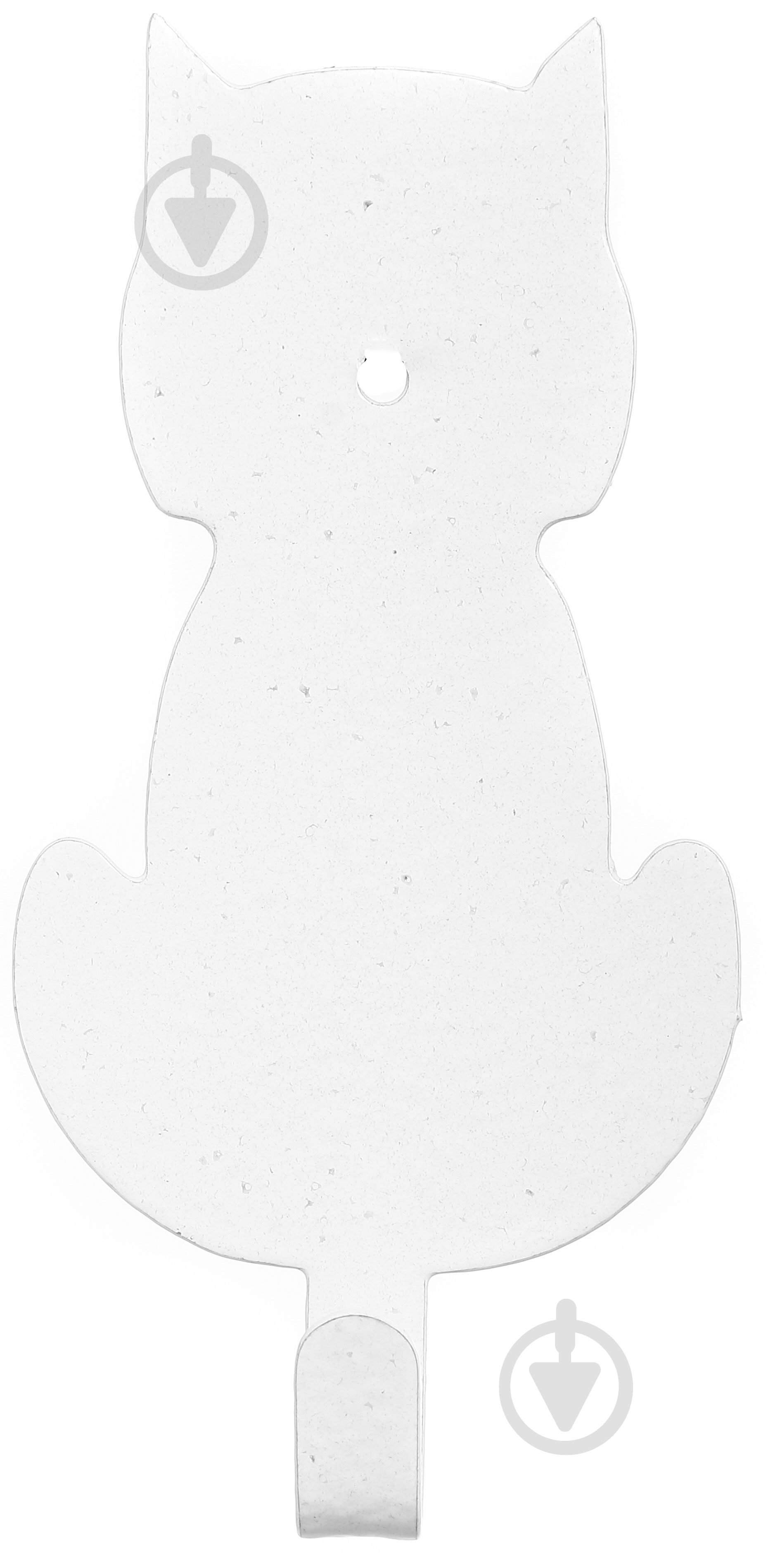 Крючок Котик одинарный настенный белый 69382 - фото 1 Крючок Котик одинарный настенный белый 69382 - фото 1