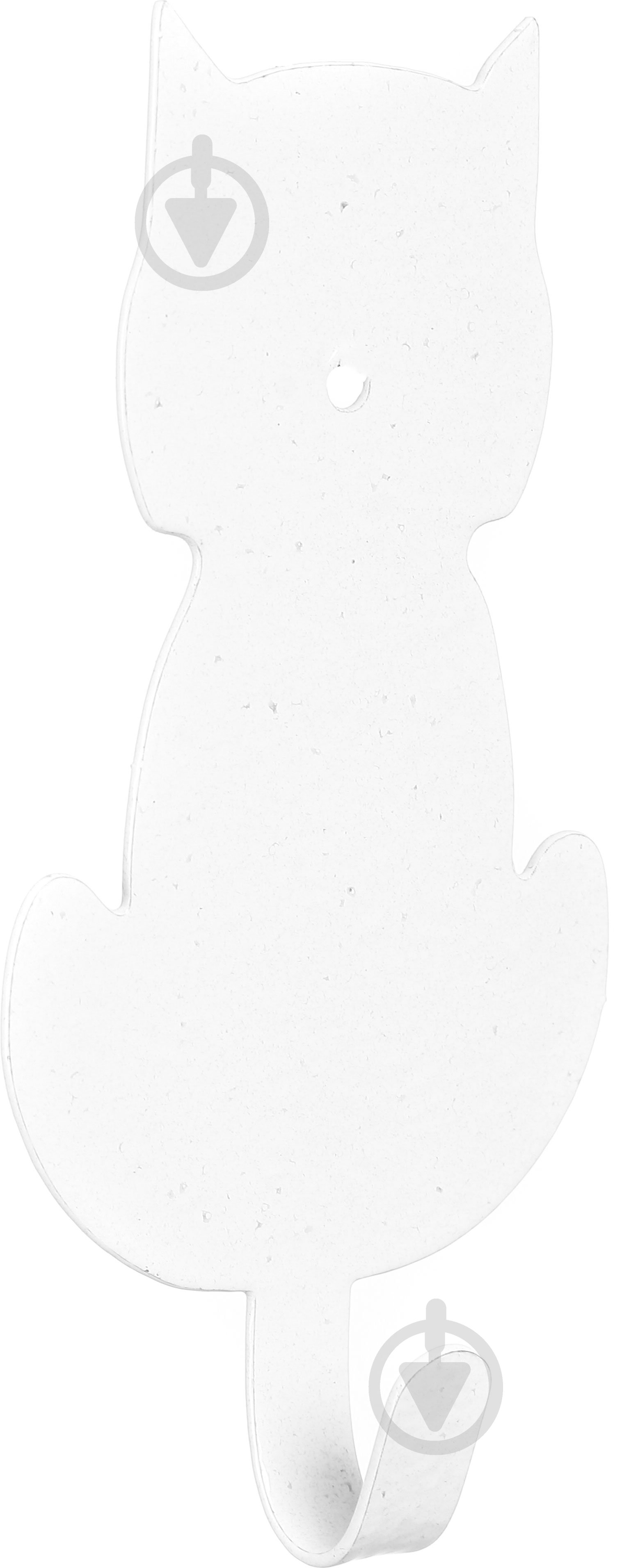 Крючок Котик одинарный настенный белый 69382 - фото 3 Крючок Котик одинарный настенный белый 69382 - фото 3