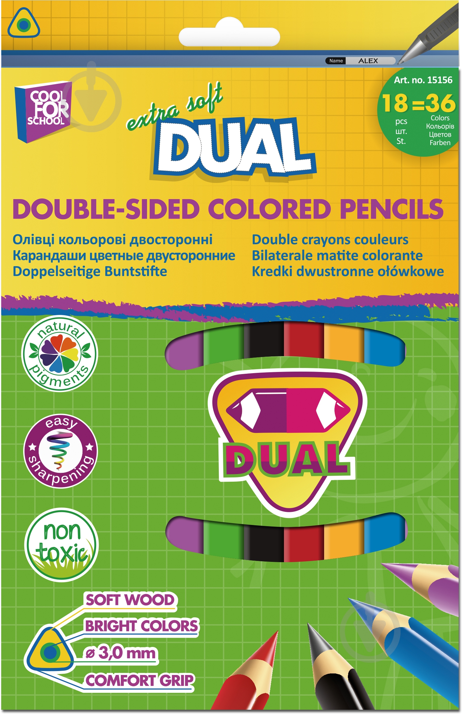 Набор карандашей Dual 36 цветов 18 шт. CF15156 Cool For School - фото 1