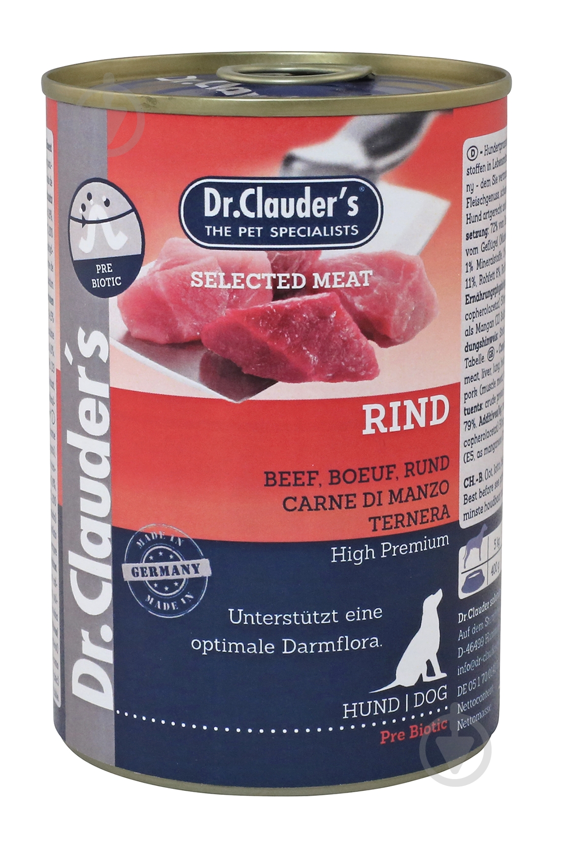 Корм влажный Dr.Clauder's Selected Meat Beef Говядина 400 г - фото 1