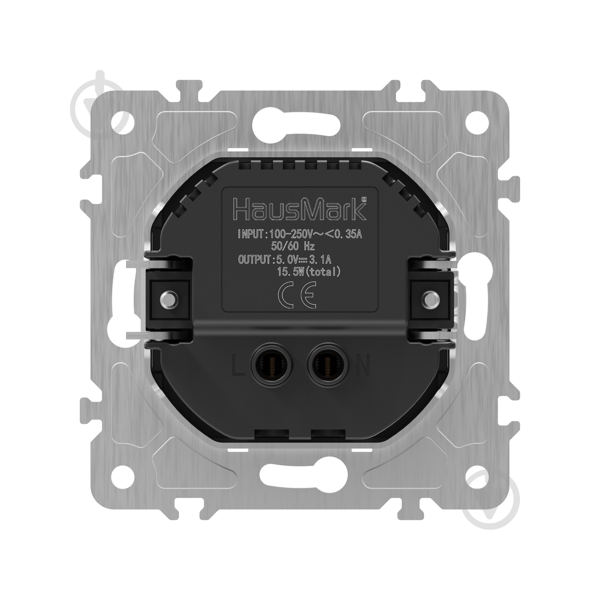 Механизм розетки USB 2 HausMark Alta черный - фото 4
