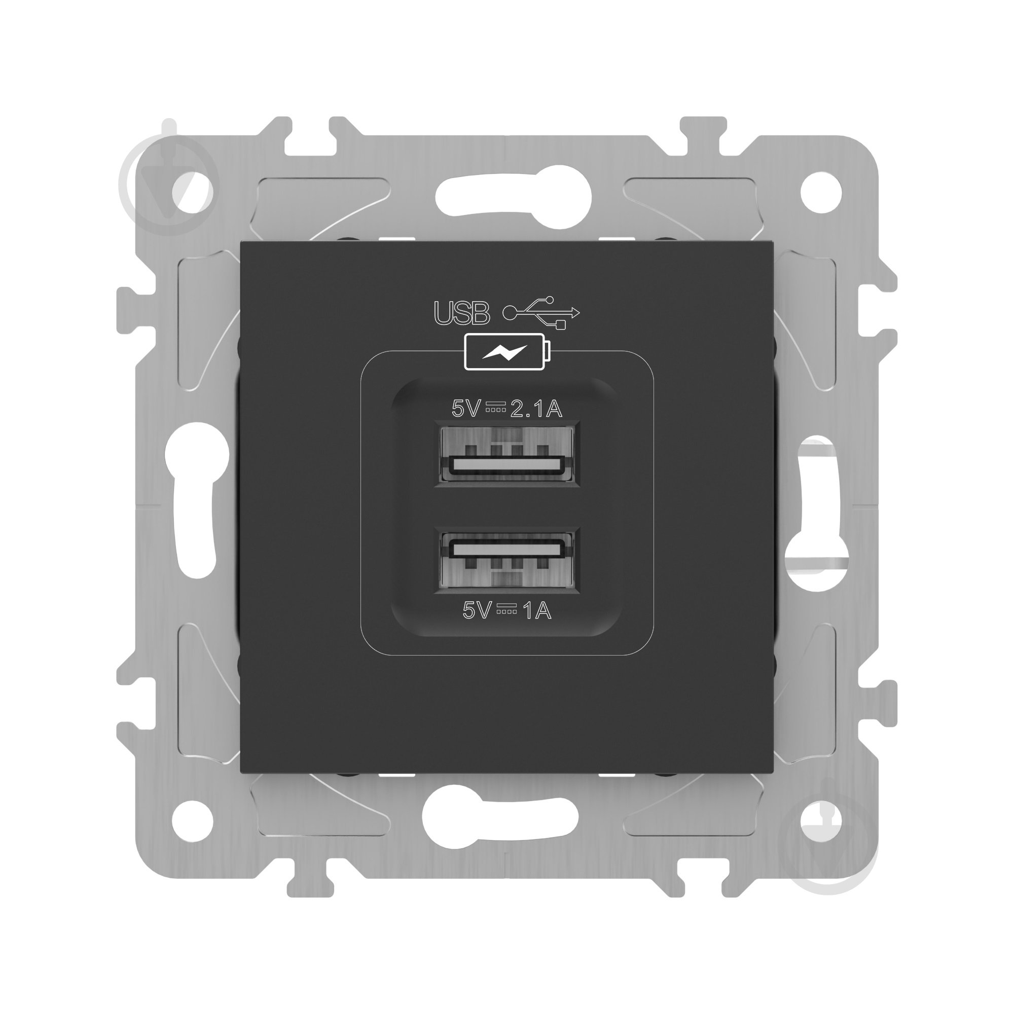 Механизм розетки USB 2 HausMark Alta черный - фото 3